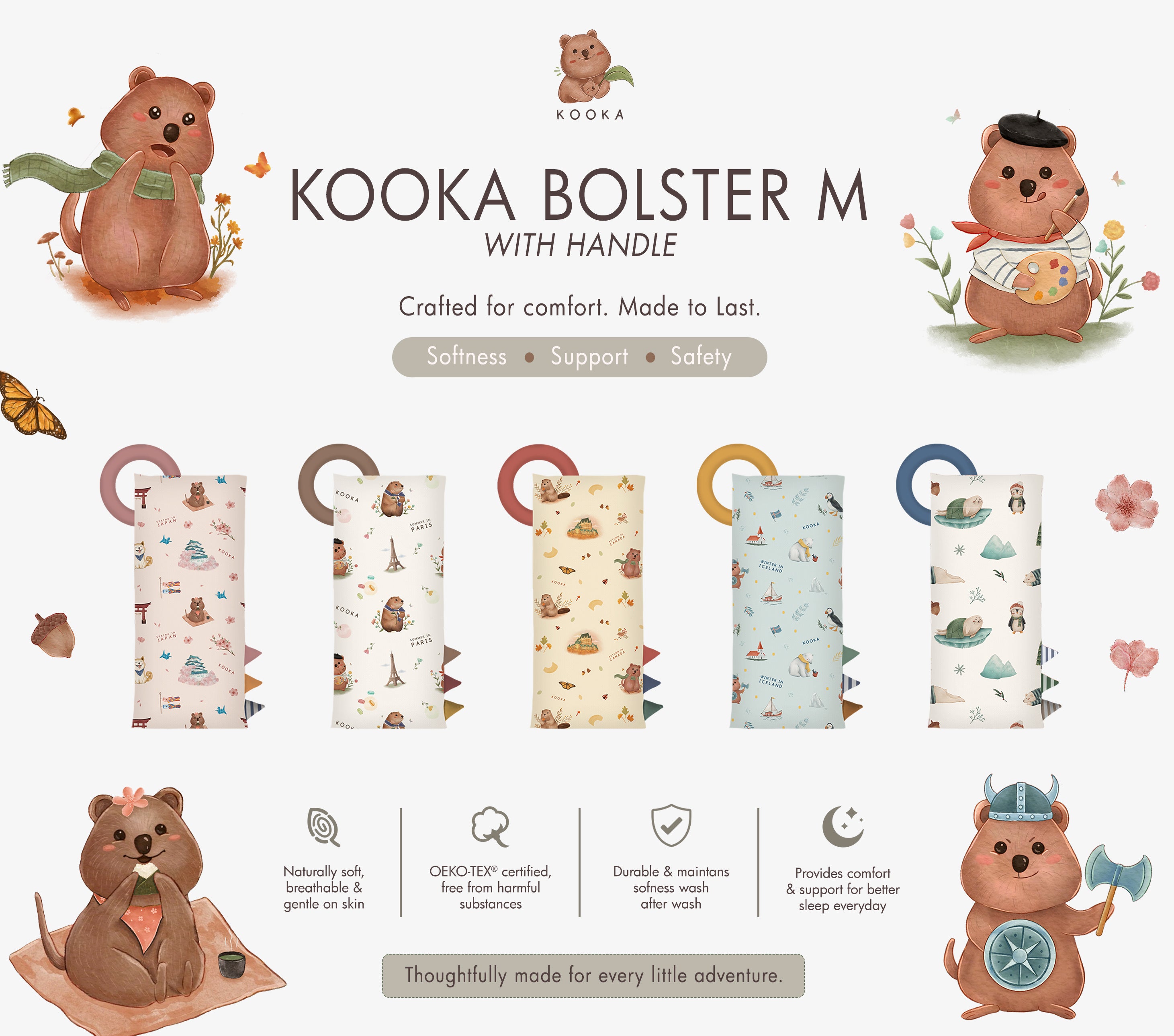 MEDIUM BOLSTER SET  | ALL AROUND THE WORLD | TENCEL BABY BOLSTER SINGAPORE