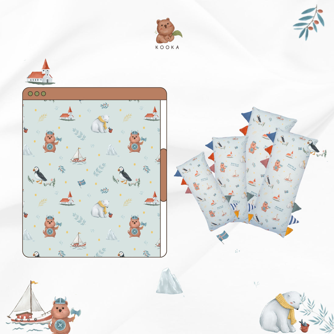 BOLSTER SET | WINTER IN ICELAND | TENCEL  BABY SINGAPORE