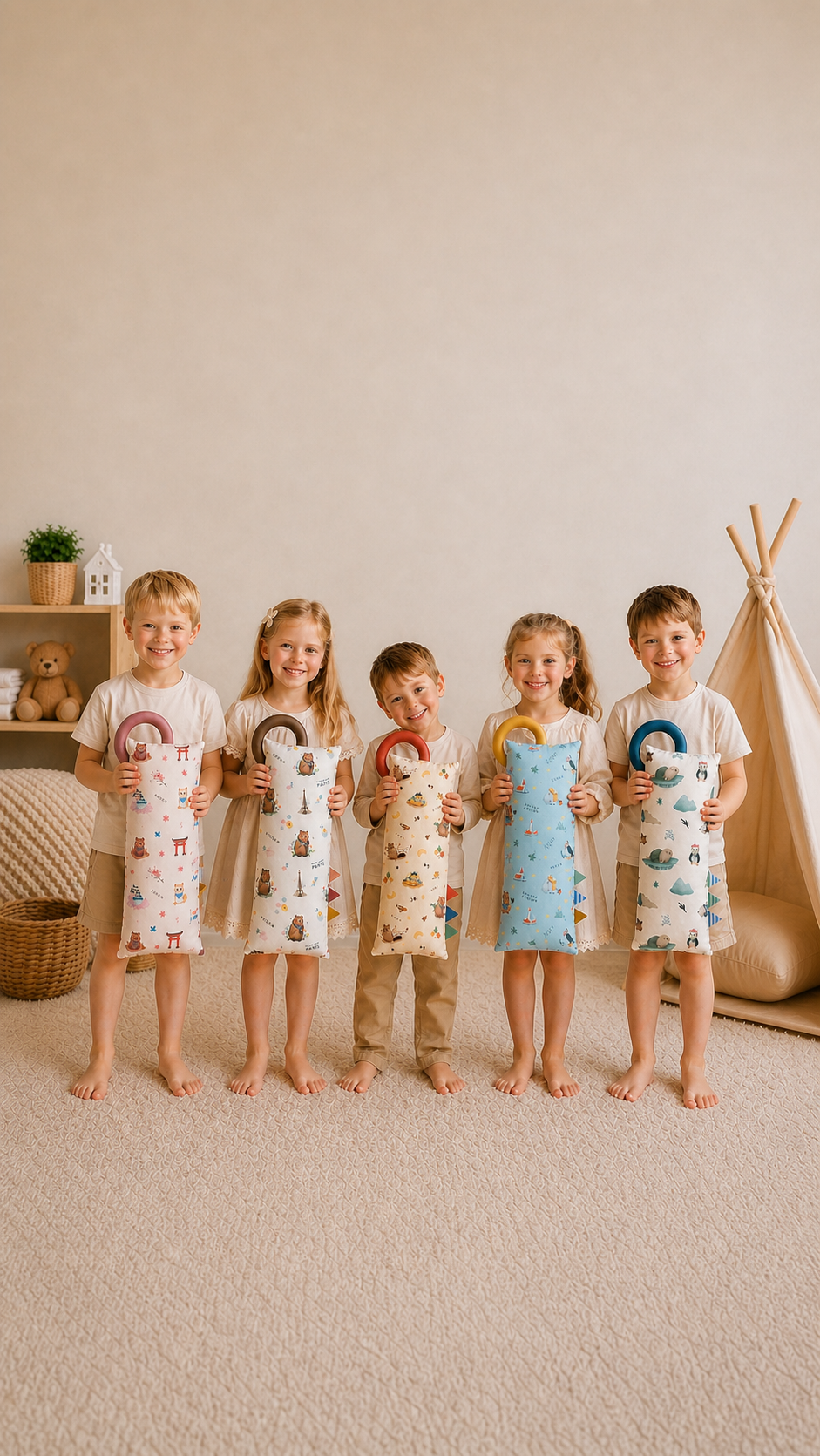 MEDIUM BOLSTER SET  | ALL AROUND THE WORLD | TENCEL BABY BOLSTER SINGAPORE