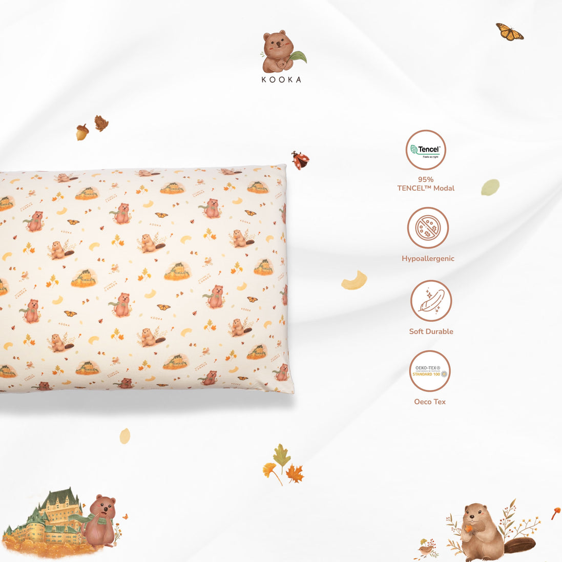 [CASE ONLY]  PILLOW CASE | AUTUMN IN CANADA | TENCEL BABY SINGAPORE